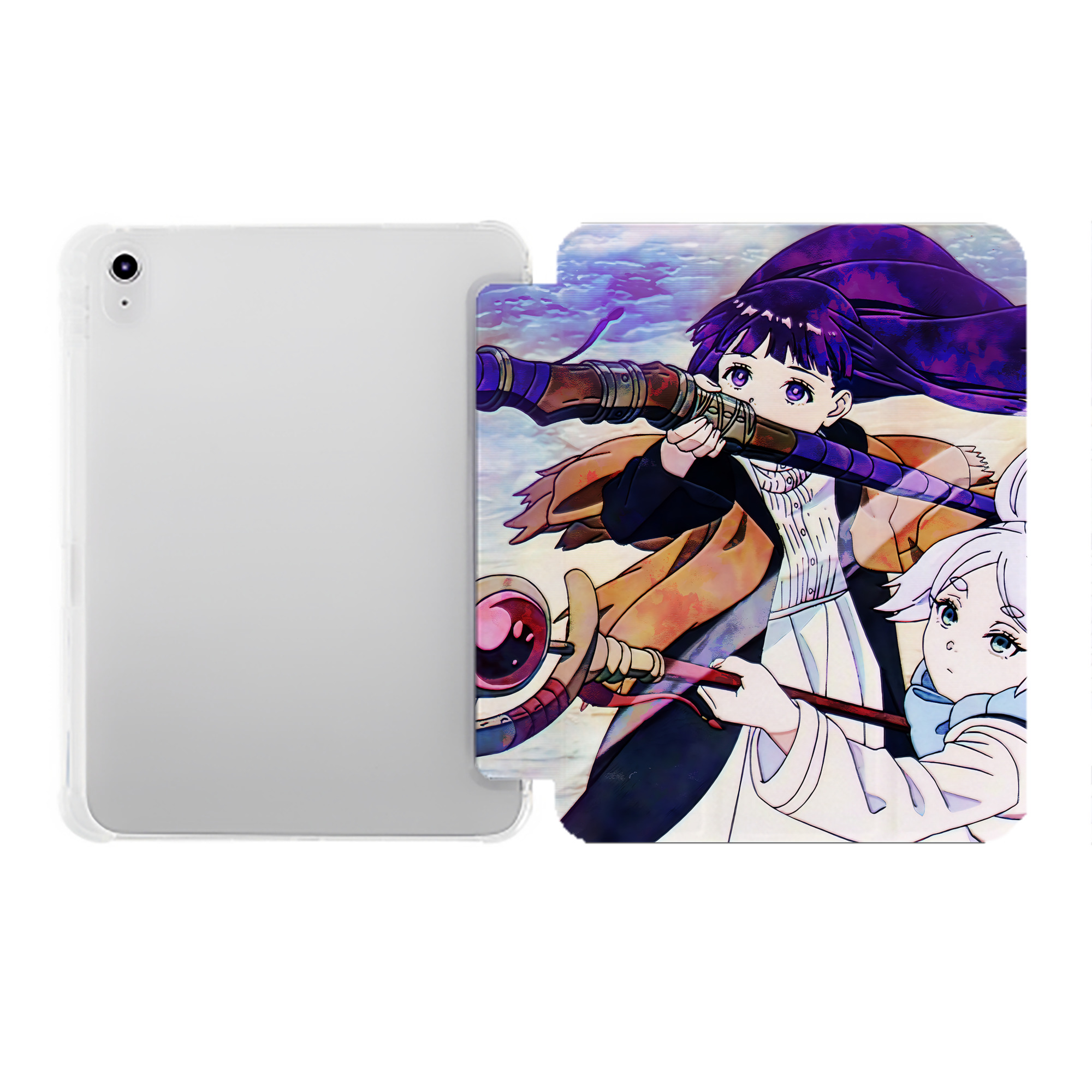 （画像用） 葬送のフリーレン Frieren IPad ケース ペン収納付き 三つ折りスタンド PUレザー×シリコン 対応機種9.5/10.5/10.9インチ